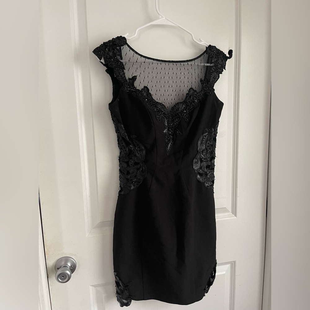 Tony Bowls Black Lace Midi Dress